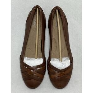 Clarks Sara Clover Ballet Flats, Brown, Women's 8W NWOB